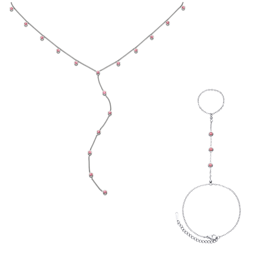 The India & Madeleine Silver Pink Stacking Set