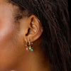 Iris Rainbow Gold Waterfall Droplet Huggie Earrings