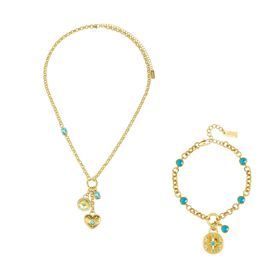 The Olive & Gigi Set – Gold & Turqoise