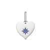 Millie Silver Blue Chunky Heart Pendant Charm