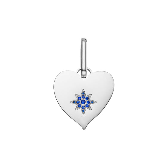 Millie Heart Pendant Charm - Silver Blue