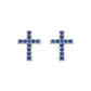 Camilla Cross Stud Earrings Silver & Blue