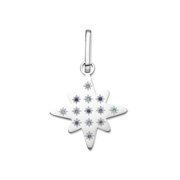 🎁 Aleena Silver Multi-Blue Chunky Star Pendant Charm (100% off)