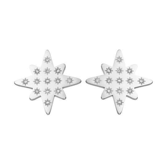 🎁 Kiki Silver Crystal Star Stud Earrings (100% off)