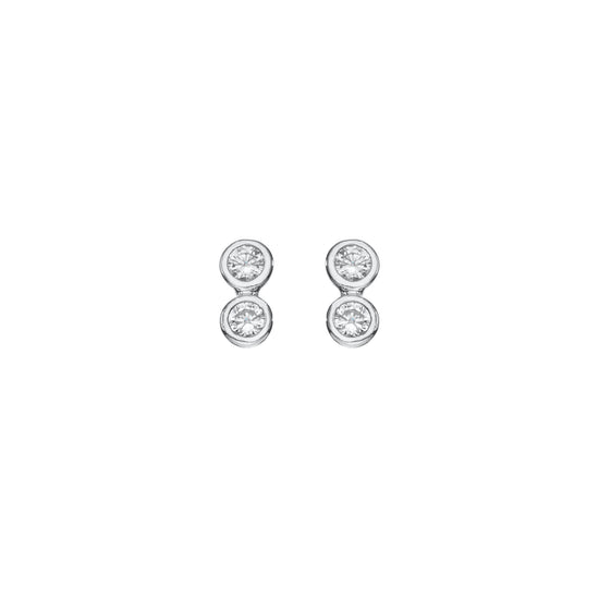 Molly Stud Earrings Silver & Crystal