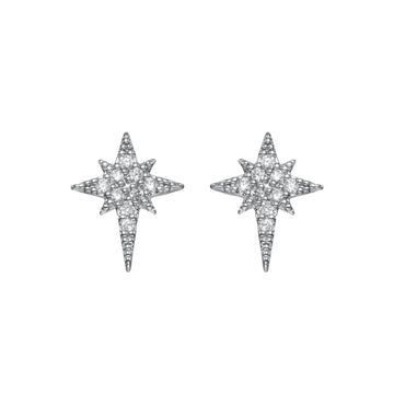 Cosima Star Stud Earrings Silver & Crystal