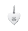 Millie Silver Crystal Chunky Heart Pendant Charm