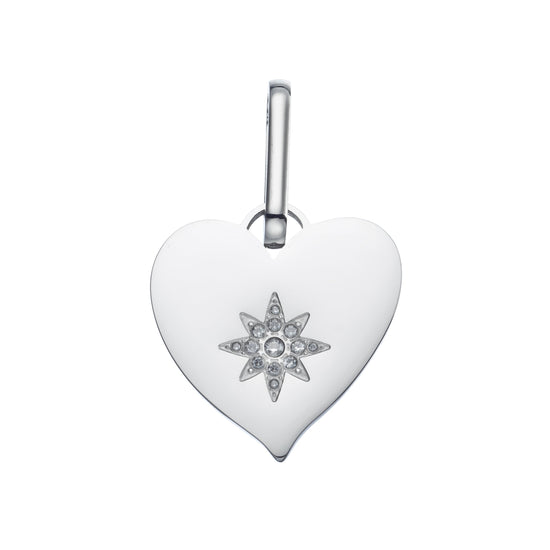 Millie Heart Pendant Charm - Silver Crystal
