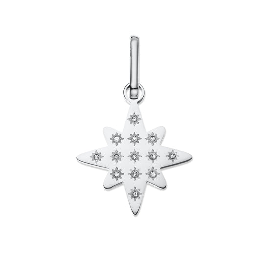 Aleena Star Pendant Charm - Silver Crystal