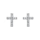 Camilla Cross Stud Earrings Silver & Crystal