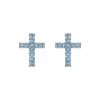 Camilla Cross Stud Earrings Silver & Turqouise