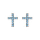 Camilla Cross Stud Earrings Silver & Turqouise