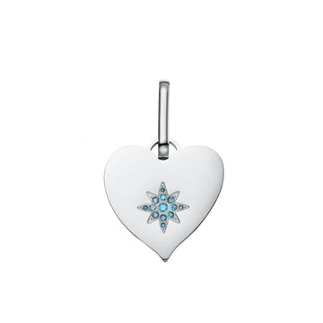 Millie Silver Turqouise Chunky Heart Pendant Charm