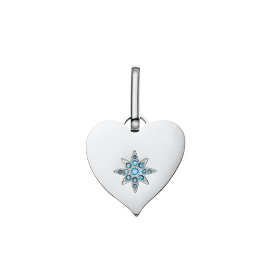 Millie Heart Pendant Charm - Silver Turquoise