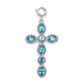 Phoebe Turquoise Silver Cross Pendant Charm