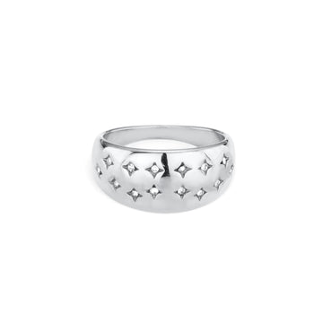 Isabel Silver Crystal Chubby Star Ring