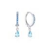 Ottillie Turquoise Silver Raindrop Huggie Earrings