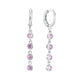 Ellica Pink Silver Droplet Huggie Earrings