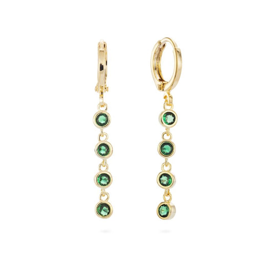 Amena Green Huggie Hoops