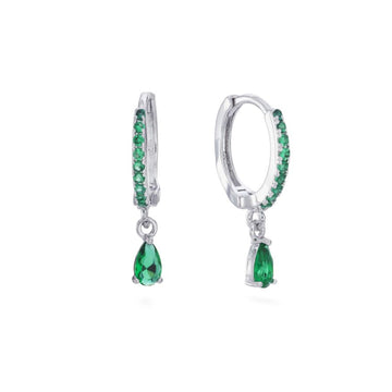 Anna Green Huggie Hoops