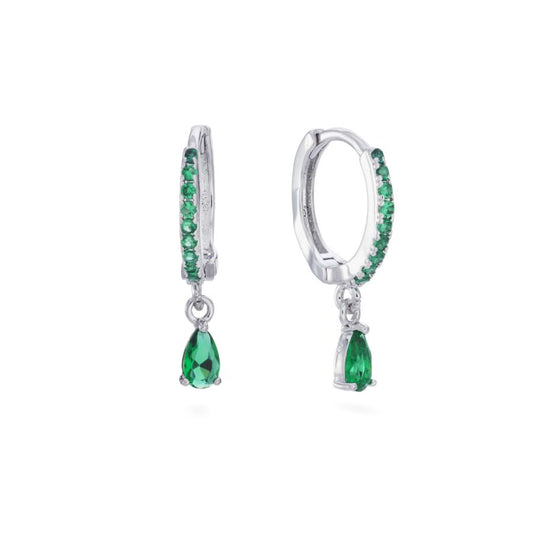 Anna Green Huggie Hoops