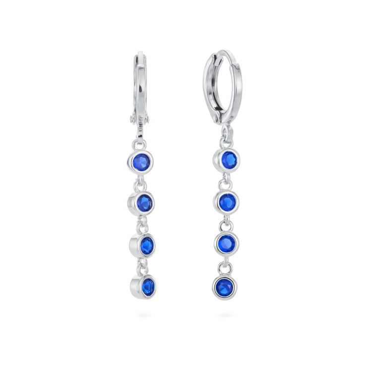 Cecilia Blue Droplet Huggie Hoops