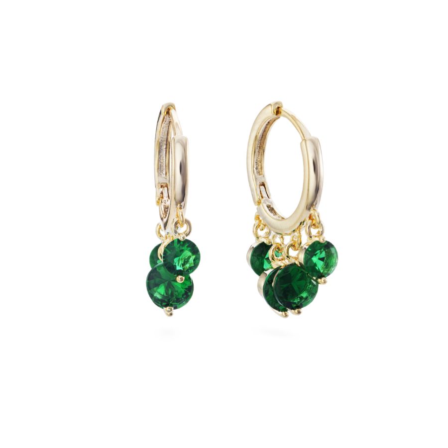Iris Green Huggie Hoops