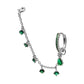 PINKNOISE Green Silver Droplet Hearing Aid Jewellery