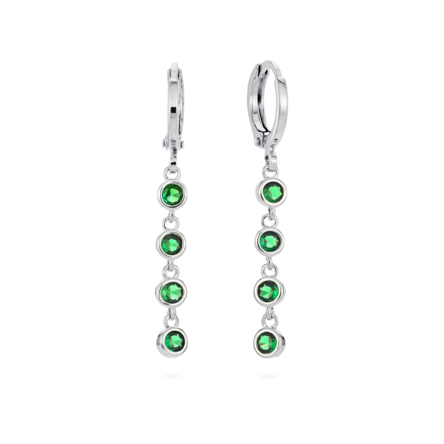 Pear Droplet Green Huggie Hoops
