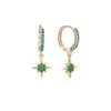 Tallulah Green Star Huggie Hoops